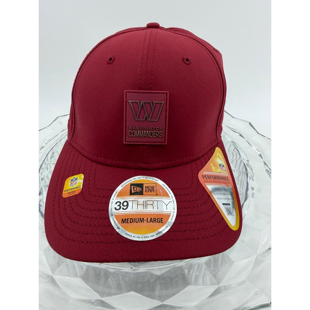 New Era 39THIRTY Washington Commanders 2025 NFL Sideline Hat Burgundy M/L NEW
